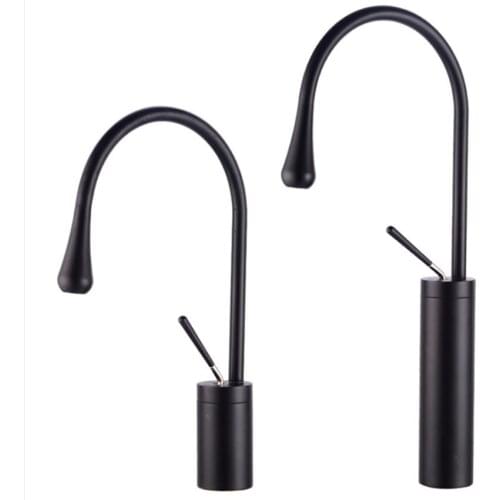 Single Handle High Arc Painted Kitchen Faucet, Single Level Brass Kitchen Sink Faucets Hot Cold Water, 360 Degree Rotation