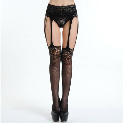 Hot High Waist Women Black Sexy Lingerie Elastic Tights Transparent Fishnet Stocking Thigh Tights Jacquard Sexy Pantyhose Erotic
