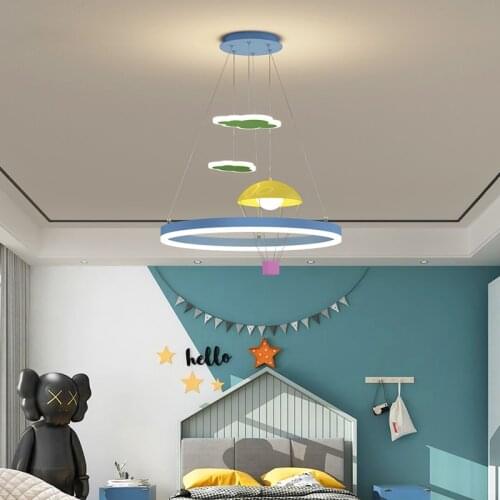 Modern LED childrens chandelier lighting novel color chandelier childrens bedroom lighting Nordic chandelier