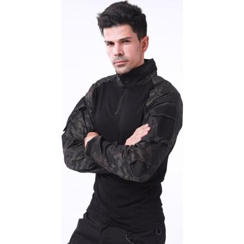 Men Outdoor Camouflage Frog Long Sleeved T Shirts Quick Drying Military Enthusiasts Tops Riding Training Clothes