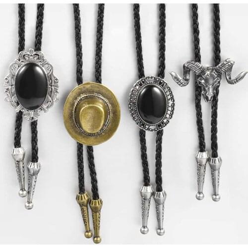 Mens Necklace Casual Business 26 Styles Bolo Tie Vintage Leather Necklace Male Dropship Wholesale Jewelry Gifts for Men UNM10