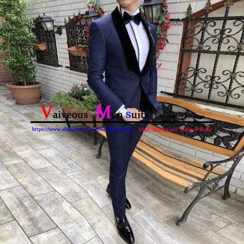 Jacket+Vest+Pants) Fashion Mens Casual Business Suit High-End Social Formal Suit 3 Piece Set Groom Wedding Vestido De Noiva