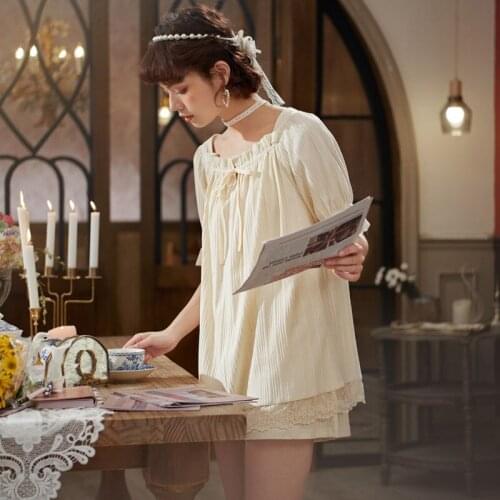 Pajama Sets Women New Fashion Short Sleeve Sleepwear Womens Square Collar Breathable with Lace Ruffle Pyjamas for Ladies Yellow