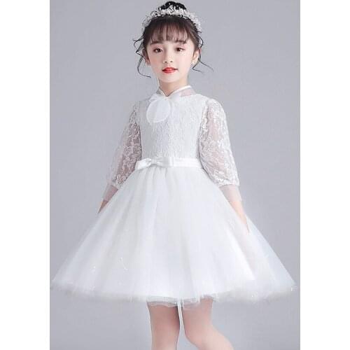 Girls dresses summer kids baby princess garment party dress children mesh gauze puff costume performance host dress fashion