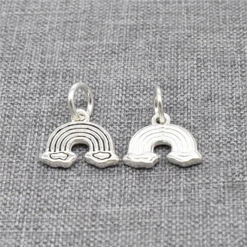 5pcs of 925 Sterling Silver Rainbow Charms Pendants for Necklace Bracelet Earring