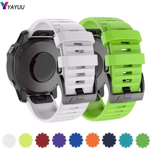 YAYUU 22mm Quick-Fit Watch Band For Garmin Fenix 6/6 Pro/Fenix 5/5 Plus/Forerunner 935/Quatix 5 Silicone Sport Watch Strap