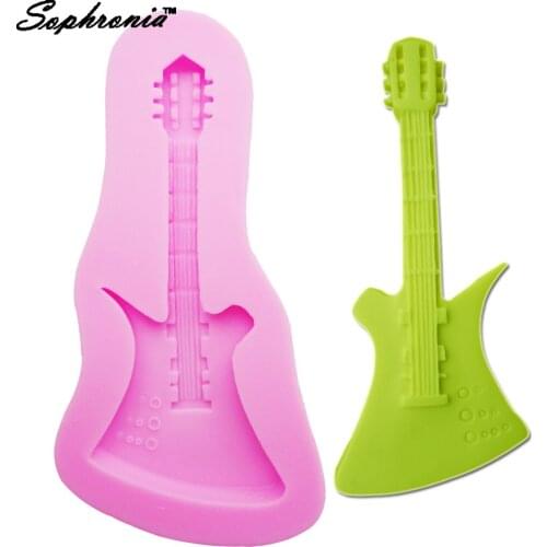 Sophronia M089 3D Violin Silicone Mold Guitar Fondant Cake Decorating Tools Sugar Chocolate Candy Baking Molds Candle Moulds