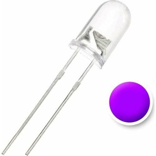 5MM Purple Water Clear Lens LED Diode - Pack of 50