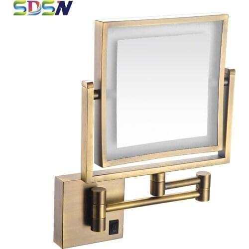 LED Bathroom Mirror SDSN Antique Bath Mirrors Modern LED Antique Cosmetic Mirror Inwall Mounted Bathroom LED Mirrors