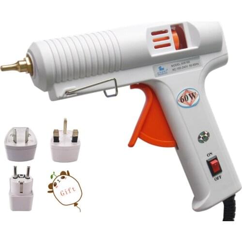 Hot Melt Glue Gun 60W Constant Temperature 100V-240V High Temp Heater Crafts Repair Tool Professional With Plug Adaptor