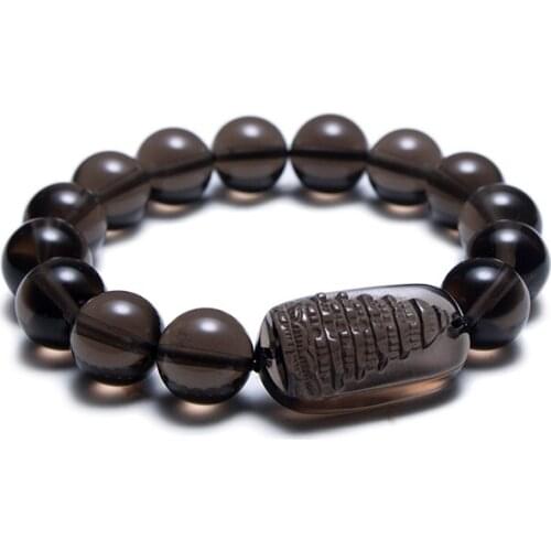 Jewelry Natural Black Ice Obsidian Crystal Quartz Stone New Tower Bracelet Academic Magical Instrument Bracelets