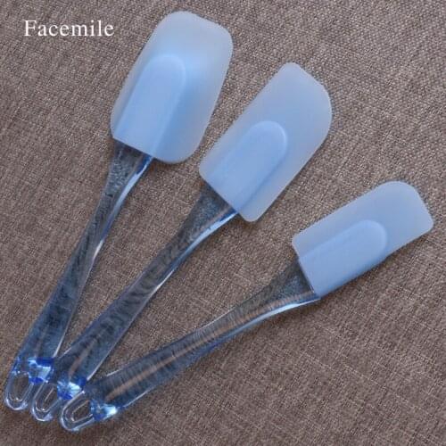 3pcs/set Kitchen Heat-resistant Flexible Silicone Spatulas Flipping Serving Small Medium Spoon Baking Pastry Spatulas Set 52028