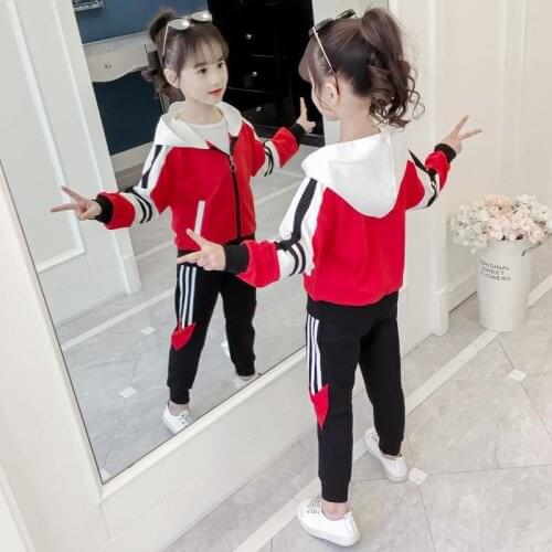 Kids Clothes Girls Autumn Spring Clothing Sets Long Sleeve Cotton Tops+Pants Tracksuit Children Clothes Outfit 4 6 8 10 12 Years