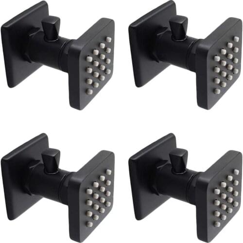 Shower Body Spray Solid Brass Massage Jets Wall Mount, Showerhead Can Swivel, Flow Can Be Controlled (4pcs, Matte Black)