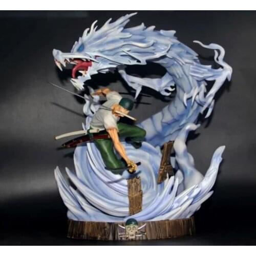NEW Anime One Piece Roronoa Zoro Dragon tornado GK Statue figure PVC Action Figures Model Toys doll gift 33cm