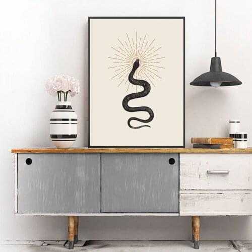High-Definition Snake Art Print Aesthetic Decoration Modern Bohemian Wall Pictures Boho Style Canvas Painting Poster Living Room