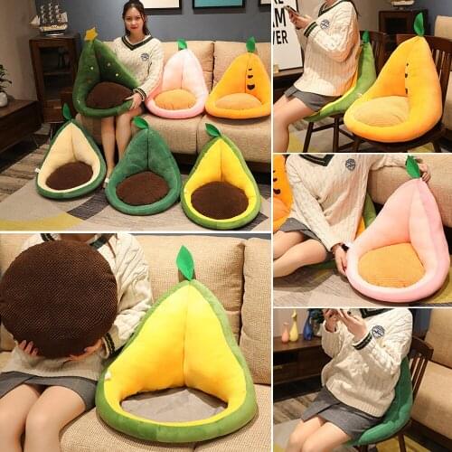 Kawaii Multifunction Plush Fruits Cushion Soft Stuffed Cactus Avocado Carrot Pillow Toys Home Decor Chair Seat Cushion Nice Gift