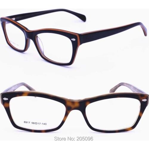 8917 full-rim high classic flexible hinge women vintage unique sheild bicolor acetate prescription eyeglasses progresive glasses