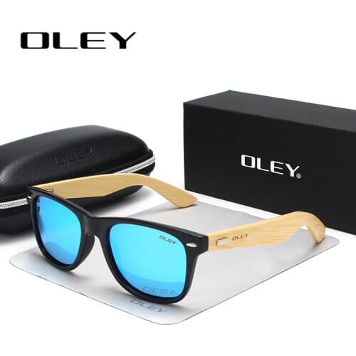 OLEY New Bamboo Polarized Sunglasses Men Wooden Sun glasses Women Brand Designer Original Wood Glasses masculino