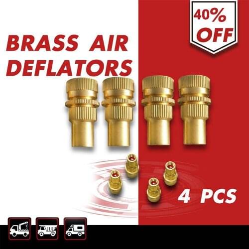NEW 4Pcs Universal Offroad Brass Car Tire Deflators Accessories Kit Automatic 6-30 PSI Auto Tyre Adjustable Bleeder Set Valve