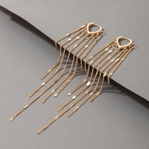 New Fashion Elegant Long Tassels Hollow Heart Earrings for Women Jewelry Gifts