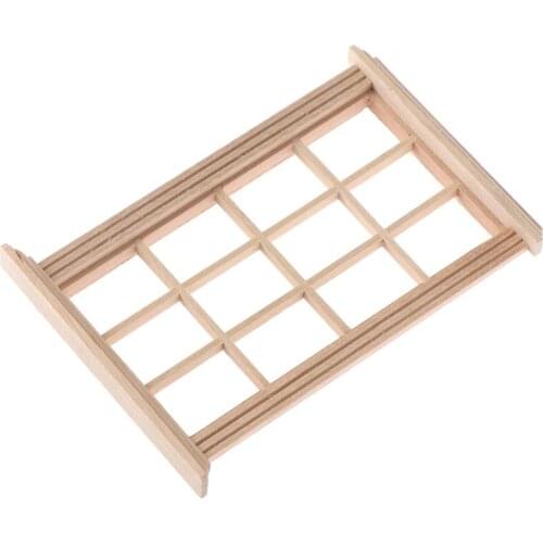 New 1:12 Dollhouse Wooden Window Frame Miniature Doll Houses Wooden Window Frame Miniature Doll Houses