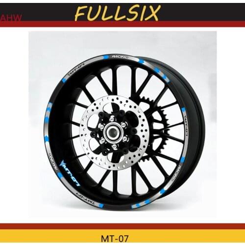 New high quality 12 Pcs Fit Motorcycle Wheel Sticker stripe Reflective Rim For Yamaha MT-07 MT07