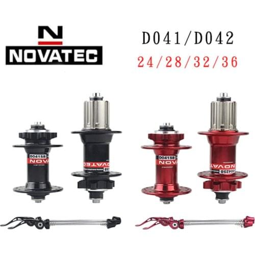 Original a pair Novatec D041SB D042SB Disc Brake Card MTB Mountain Bike Hub Bearing Bike Cubes 28h 32h 36h Holes Red Black