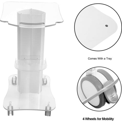 Hairdresser Salon Trolley Plexiglass Beauty Trolley Salon Use Pedestal Rolling Cart Wheel Aluminum Stand Makeup Trolley Tools a