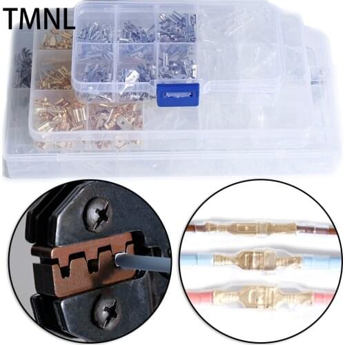 2.8/4.8/6.3mm wire Crimp Connector cold pressing wiring spring plug pliers Cable Non-Insulated Male Female Terminals Electrical