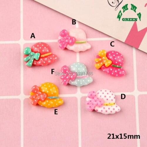 Resin Charms for kids Jewelry making 10pcs cute Hat Charms for girls Resin Cabochon Flatback for Phone Case Charms for Slime