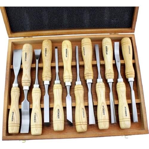 New 12pcs Professional Wood Carving Set Wood Working Tools Chisel Kit Carvers Carving Knife In Box Chisel Ferramentas Marcenaria