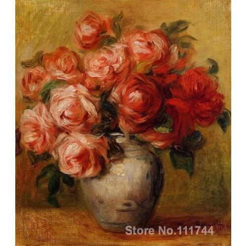 Still Life with Roses Pierre Auguste Renoir famous paintings oil canvas reproduction High quality Hand painted