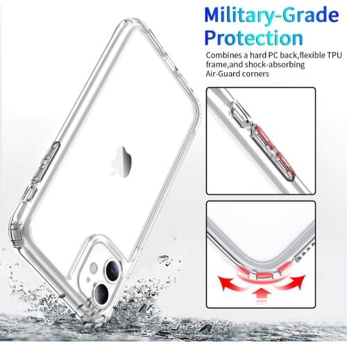 For iPhone 12 Pro Max 12 Pro 12 Mini 12 Case Clear Shockproof Acrylic Case For iPhone 11 Pro Max 11 Pro XS Max XR XS X 7 8 Plus