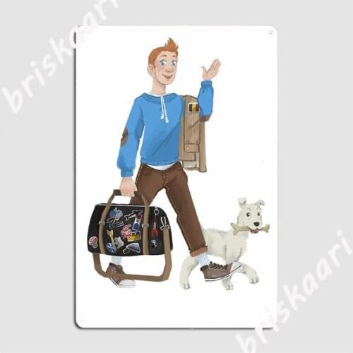 Modern Tintin And Snowy Metal Signs personalized Club Painting Décor Cinema Tin sign Posters