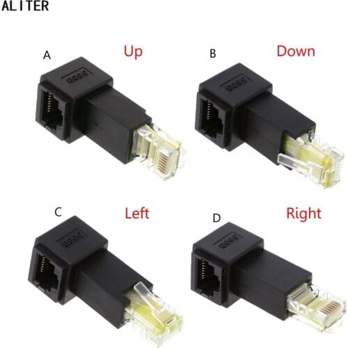 ALITER Multi-angle RJ45 Cat 5e Male to Female Lan Ethernet Network Extension Adapter
