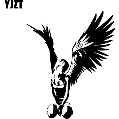 YJZT 14.3*11.7CM Beautiful Elegant Angel Car Sticker High Quality Covering The Body Decal Black/Silver C20-1308