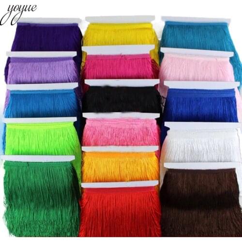 YOYUE 1 Yard 30CM Long Lace Fringe Trim Tassel Fringe Trimming For Diy Latin Dress Stage Clothes Accessories Lace Ribbon