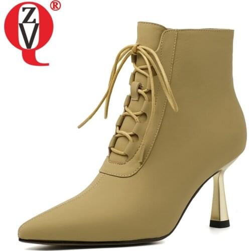 ZVQ Women winter New Style short boots Pointed Toe Solid color zipper Concise Fashion frenulum Leisure Comfortable office lady