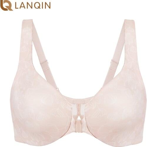 Womens Plus Size Front Closure Bra Racerback Seamless Underwire Non-padded Cup