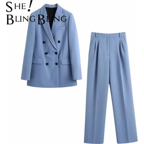 SheBlingBling Suit Women Office Lady Blazer Jacket Coat Pant 2 Piece Set Female 2021 Spring Autumn Elegant Casual Suits Outfits