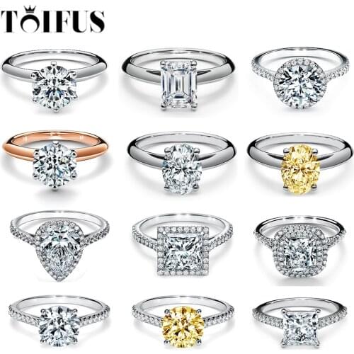 Tif 925 Sterling Silver Classic Style Ladies Engagement Six-Claw Diamond Ring High-end Ring With Original Logo China Factory