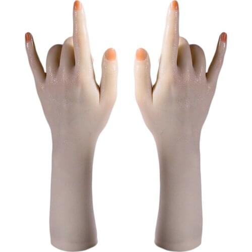 1 Pair Silicone Hand Female Display Mannequin for Jewelry Glove Bangle