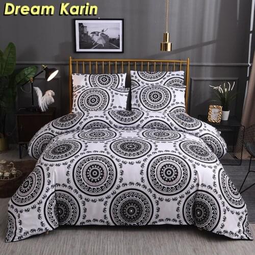 Bohemia 2/3Pcs Bedding Sets Geometric Duvet Cover Set Bed Linens Quilt Covers Single Double Queen King BedClothes (No Bed Sheet)
