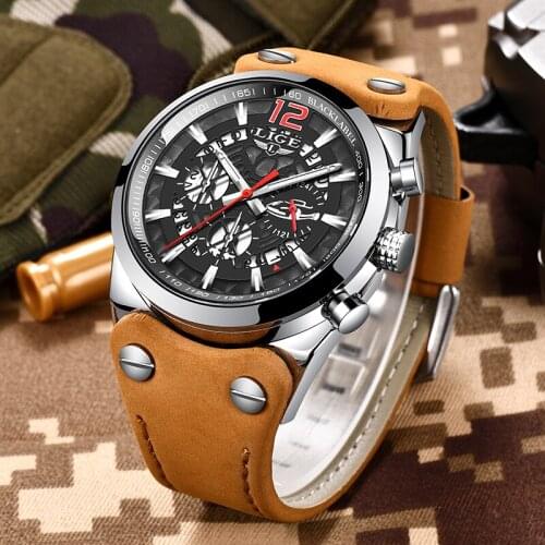 2020 New Watch Men Casual Leather Quartz Watches Mens Business Brand Top Waterproof Clock Male Sport Chronograph Reloj Hombre