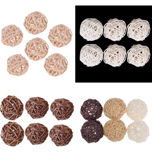 24pcs 7cm Wicker Rattan Ball -Fairy Lights Cover -For Home Garden Party Wedding Decorations DIY 3 colors