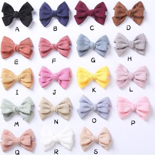 30 Pcs/Lot, 8.5 CM Fashion Baby Corduroy Bows Nylon Headband Hair Bow With Nylon Headband Hair Clip Girls Hairpin Kids Barrettes