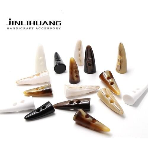 5pcs Horn Resin Buttons Decorative Sewing Crafts Clipping For Clothes Handmade DIY Women Overcoat Bag Button 2 Holes 40/45/50MM