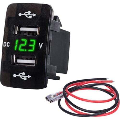 50pcs Quick Charge Celling Lighting LED Car Charger For Car Charging Socket Charger With LED Display For Toyota