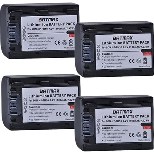 4 Pack NP-FH50 NPFH50 Camera Battery akku for Sony FH70 FH100 A230 A330 A290 A380 A390 HDR-TG1E TG3 TG5 TG7 DSC-HX1 DSC-HX200